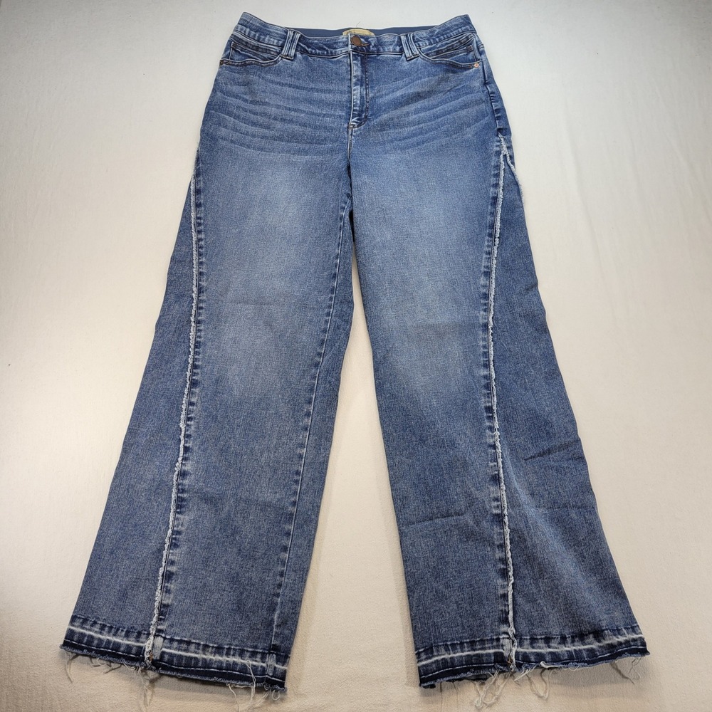 Democracy Two-Tone Blue Wide Leg Jeans